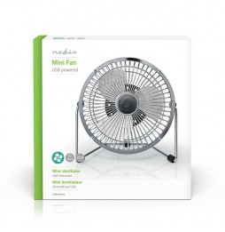 Nedis Ventilatore da scrivania tavolo computer pc alimentazione USB 3 Watt 15 Cm Acciaio