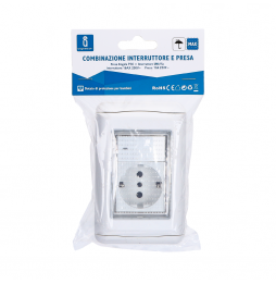 Aigostar Placca Stagna Incasso 503 IP54 Schuko Interruttore Esterno