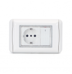 Aigostar Placca Stagna Incasso 503 IP54 Schuko Interruttore Esterno