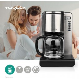 Nedis Macchina per il Caffè Americano Professionale 1000 watt 12 Tazze Acciaio