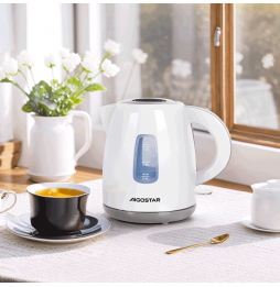 Aigostar Bollitore Elettrico 1.2L 2200W Senza BPA Bianco Grigio Off Automatico