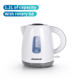 Aigostar Bollitore Elettrico 1.2L 2200W Senza BPA Bianco Grigio Off Automatico