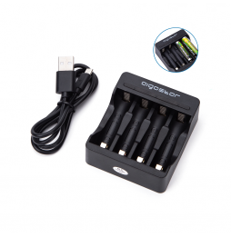 Aigostar Caricabatterie Universale 4 Slot AA AAA NiMH NiCd USB