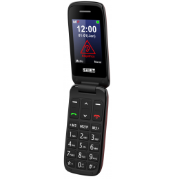Saiet SCUDO TRE – Cellulare con Sportellino per Anziani, Tasti Grandi, SOS e Audio Potenziato Rosso