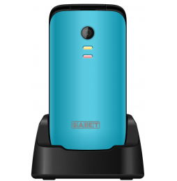 Saiet SCUDO TRE – Cellulare con Sportellino per Anziani, Tasti Grandi, SOS e Audio Potenziato Azzurro