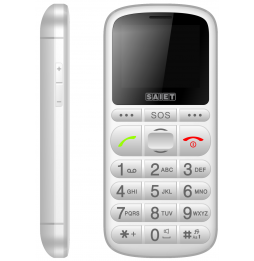 Saiet PRONTO MAX – Cellulare per Anziani con Tasti Grandi, SOS, Tasti Parlanti e Base di Ricarica Bianco