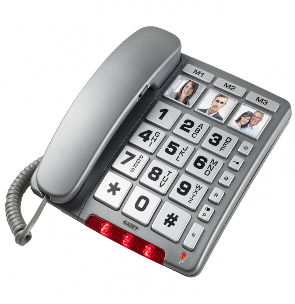 Saiet FAMILY telefono fissovolume alto memorie tasti grandi e rapidi Vivavoce
