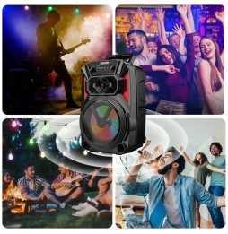 MU ZQS8127 BT USB AX Cassa karaoke Bluetooth DJ Party Speaker 11W luci LED
