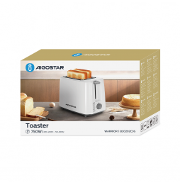 Aigostar Tostapane 2 Fette 6 Livelli Doratura Vassoio Briciole 750Watt Compat