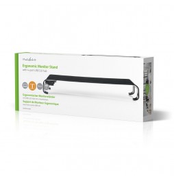 Nedis Supporto ergonomico Multifunzione con hub USB 3.0 a 4 Porte, Colore: Nero