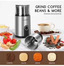 Aigostar Macinacaffe Spezie Elettrico Lame Acciaio Inox Frutta Secca 200W