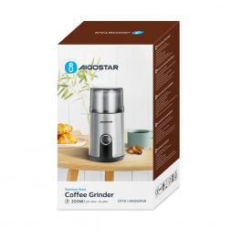 Aigostar Macinacaffe Spezie Elettrico Lame Acciaio Inox Frutta Secca 200W