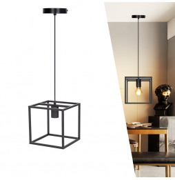 Aigostar Lampadario A Sospensione E27 Nero Max...