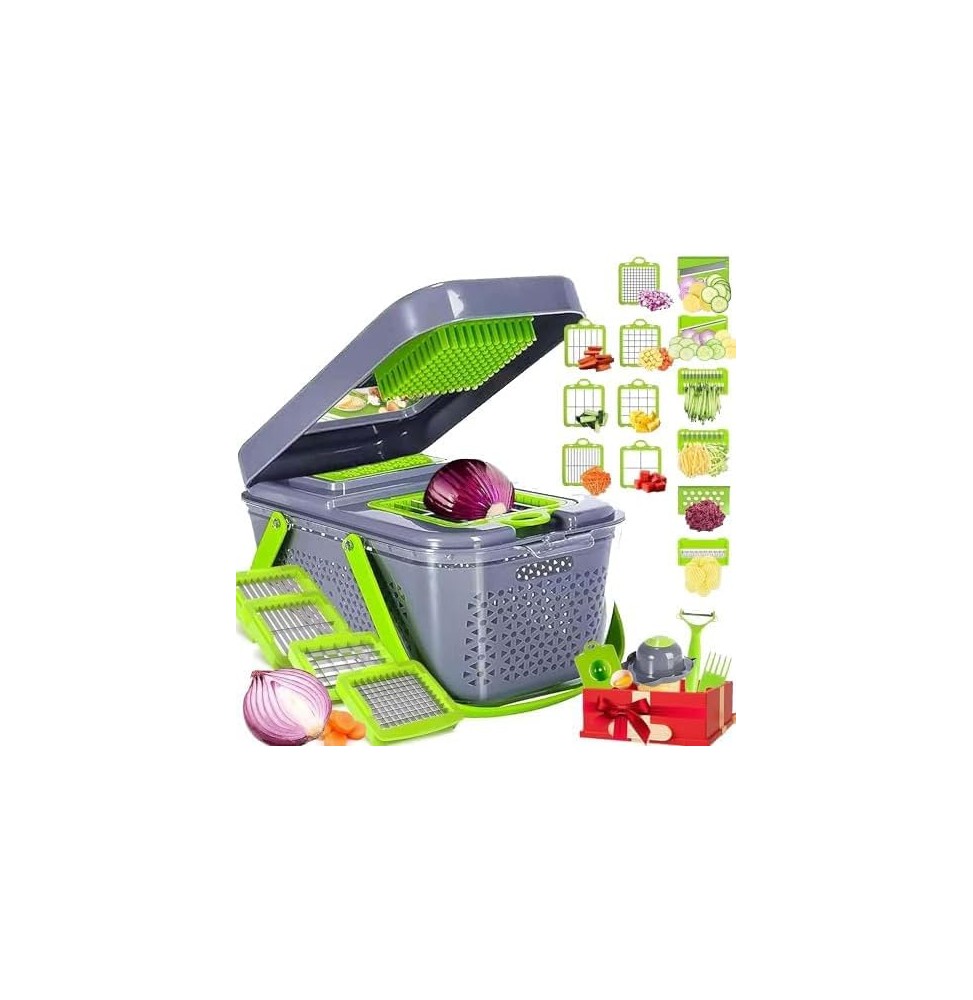 MU TN-C102 Mandolina Tagliaverdure multiuso con 22 accessori