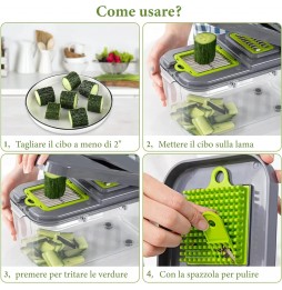 MU TN-C102 Mandolina Tagliaverdure multiuso con 22 accessori