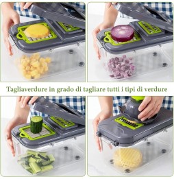 MU TN-C102 Mandolina Tagliaverdure multiuso con 22 accessori