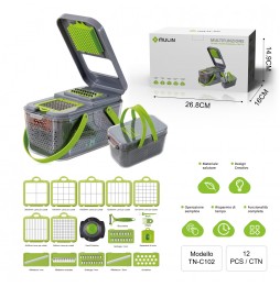 MU TN-C102 Mandolina Tagliaverdure multiuso con 22 accessori