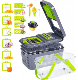 MU TN-C102 Mandolina Tagliaverdure multiuso con 22 accessori