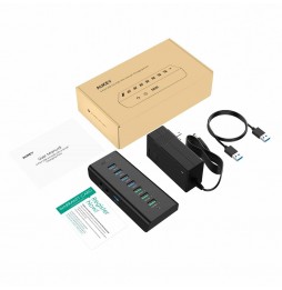 Aukey CB-H19 Duplicatore USB Hub Splitter Sdoppiatore Multipresa USB-A a 7 Porte USB 3.0 36Watt