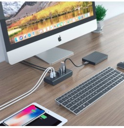Aukey CB-H19 Duplicatore USB Hub Splitter Sdoppiatore Multipresa USB-A a 7 Porte USB 3.0 36Watt
