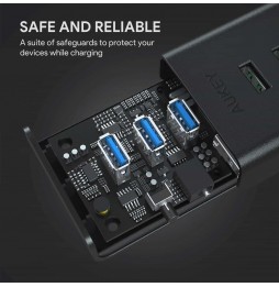 Aukey CB-H19 Duplicatore USB Hub Splitter Sdoppiatore Multipresa USB-A a 7 Porte USB 3.0 36Watt