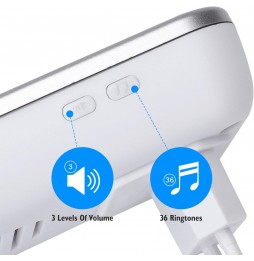 Aigostar Campanello Wireless Argento 36 Suonerie 150m IP44 2 Ricevitori E1