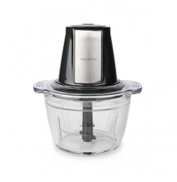 Nedis Tritatutto Elettrico 500W Contenitore Vetro 1L Lama Acciaio Inox Nero