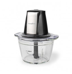 Nedis Tritatutto Elettrico 500W Contenitore Vetro 1L Lama Acciaio Inox Nero