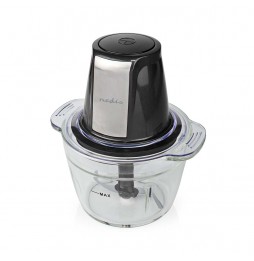 Nedis Tritatutto Elettrico 500W Contenitore Vetro 1L Lama Acciaio Inox Nero