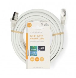Nedis Cavo di Rete Ethernet CAT8.1 7,5 Metri RJ45 UTP Bianco Professionale