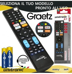 Telecomando GRAETZ Universale PER TV Pronto All'uso Pile Incluse
