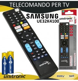 Telecomando SAMSUNG UE32K4100 Universale PER TV Pronto All'uso Pile Incluse