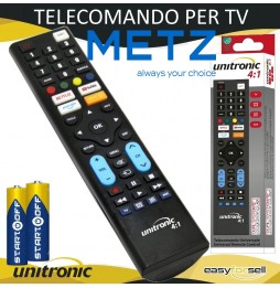 Telecomando METZ Universale PER TV Pronto All'uso Pile Incluse