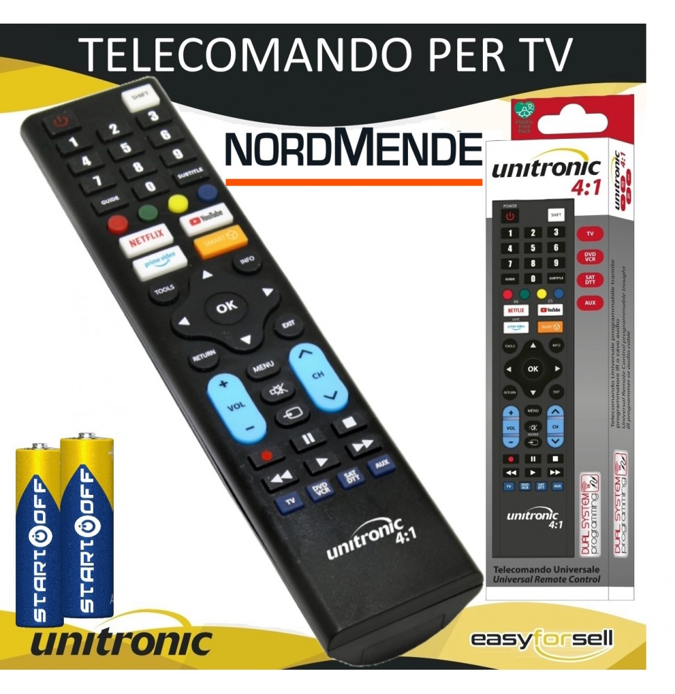 Telecomando NORDMEND Universale PER TV Pronto All'uso Pile Incluse