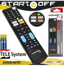 Telecomando TELESYSTEM Universale PER TV Pronto All'uso Pile Incluse