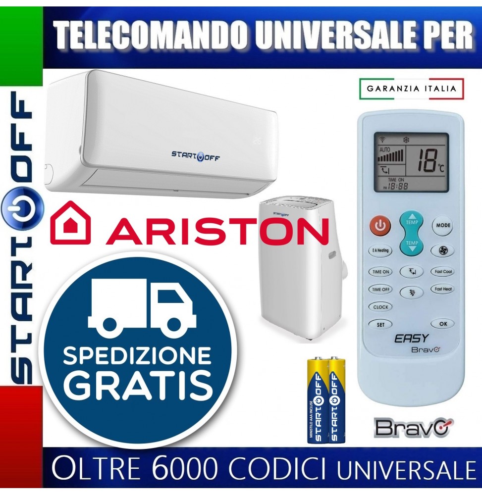 TELECOMANDO UNIVERSALE PER ARISTON CONDIZIONATORE CLIMATIZZATORE D'ARIA