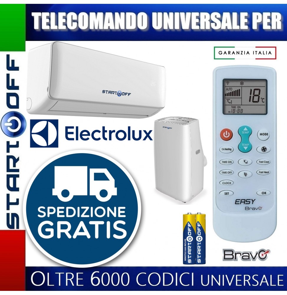 TELECOMANDO UNIVERSALE PER ELECTROLUX CONDIZIONATORE CLIMATIZZATORE D'ARIA