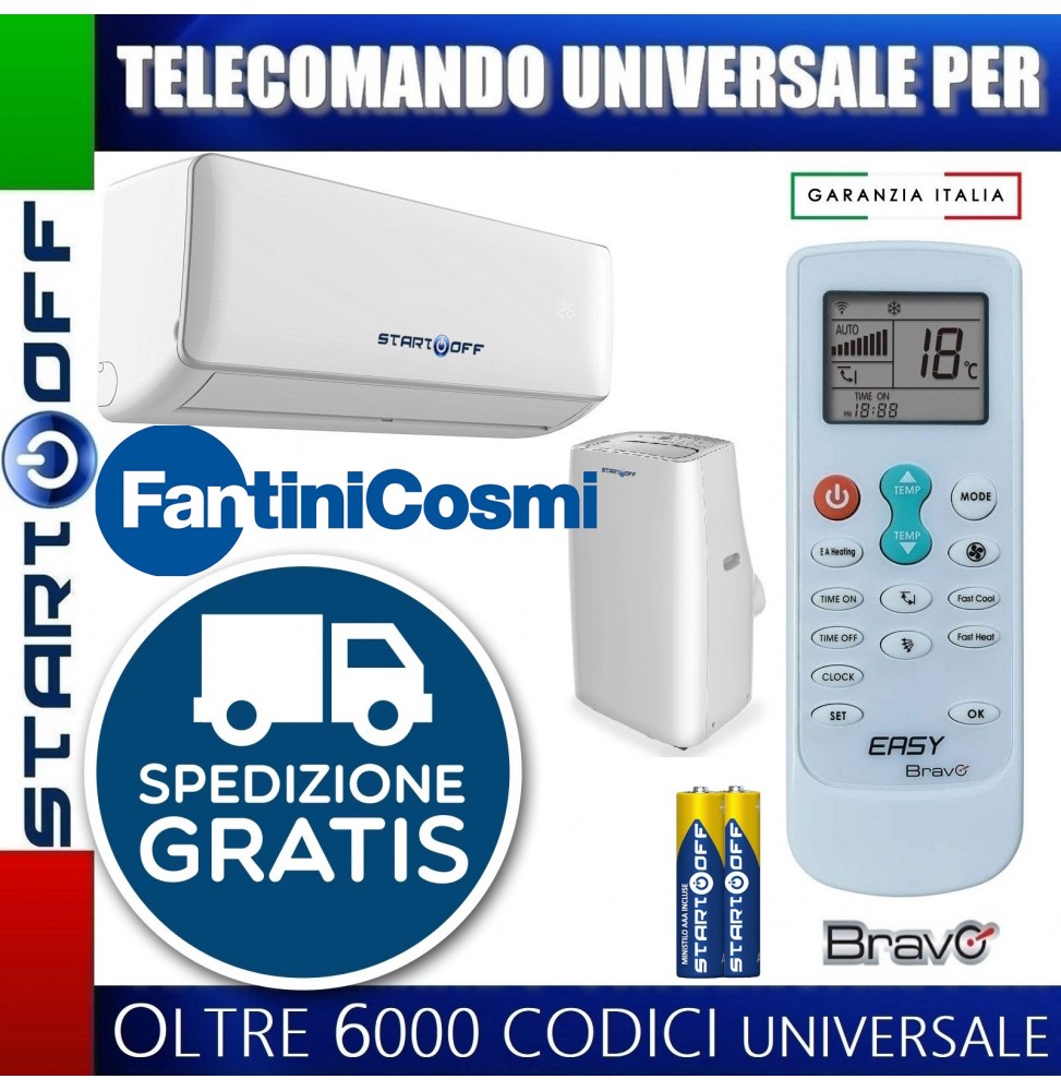 TELECOMANDO UNIVERSALE PER FANTINI COSMI CONDIZIONATORE CLIMATIZZATORE D'ARIA