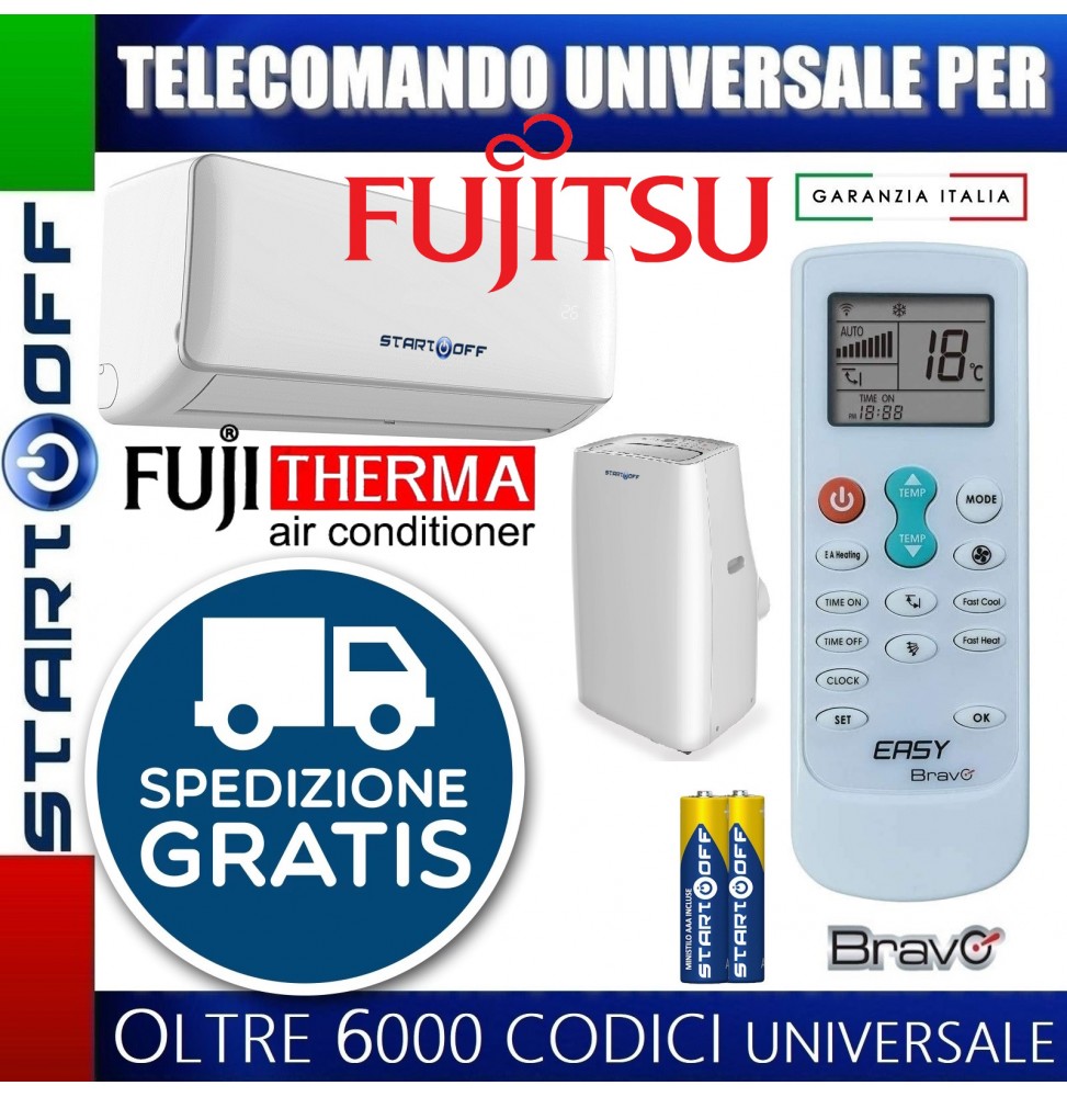 TELECOMANDO UNIVERSALE PER FUJITSU FUJITHERMA CONDIZIONATORE CLIMATIZZATORE D'ARIA
