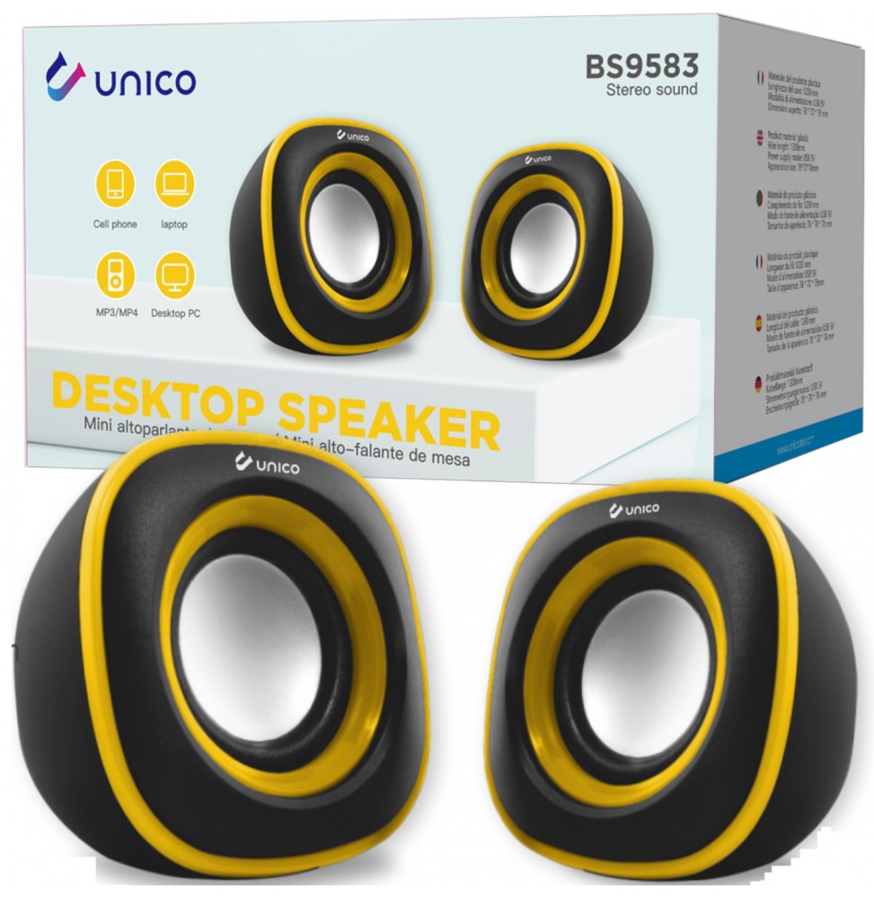 Unico BS9583 Altoparlanti PC Gaming Audio 3D 6W Stereo Nero