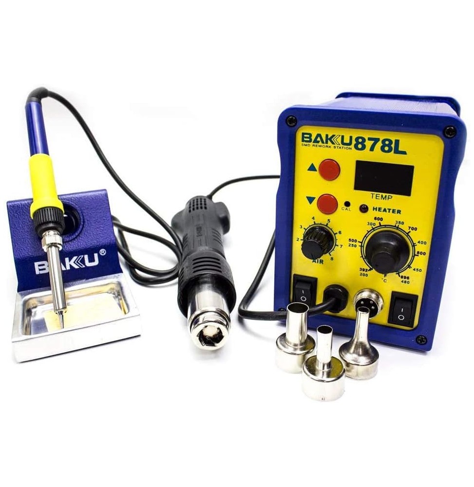 BAKU BK878L STAZIONE SALDANTE E PISTOLA TERMICA ARIA CALDA PROFESSIONALE 750WATT