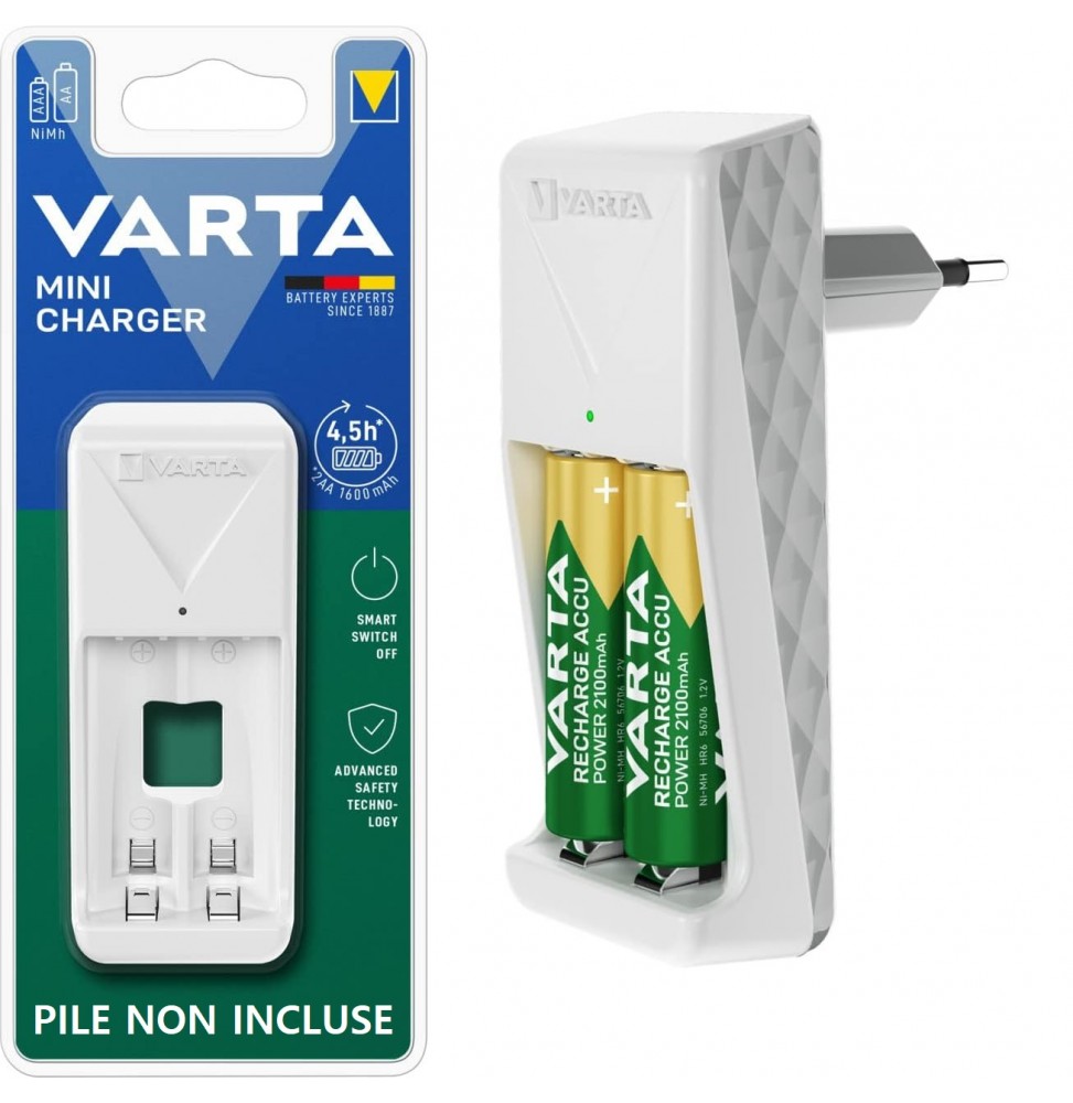 VARTA Mini Charger Caricabatterie Ricaricabile AA AAA USB-C Mini