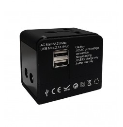 SGS Caricatore/Adattatore da viaggio Universale con doppia porta USB