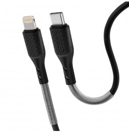 Forcell Cavo Type C a iPhone Lightning 8-pin Power Delivery PD27W CB-01C 1 metro nero