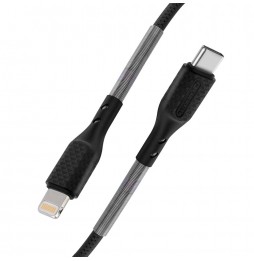Forcell Cavo Type C a iPhone Lightning 8-pin Power Delivery PD27W CB-01C 1 metro nero