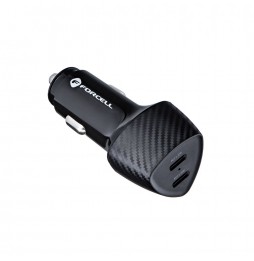 Forcell Caricabatteria da auto Type C 3.0 PD20W + Type C 3.0 PD20W CC50-2C nero