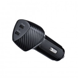 Forcell Caricabatteria da auto Type C 3.0 PD20W + Type C 3.0 PD20W CC50-2C nero
