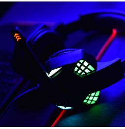Art G11 Cuffie Gaming Microfono Pieghevole LED Jack 3.5mm USB PS4 PS5 Switch PC