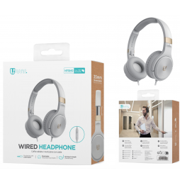 Unico HP1840 Cuffie Over-Ear φ40mm Unifilari con Microfono Jack 3.5mm Silvergold