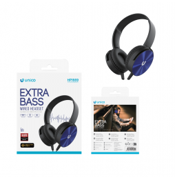 Unico HP1669 Cuffie Padiglione φ40㎜ Unifilari Con Microfono Over-Ear BlackBlu